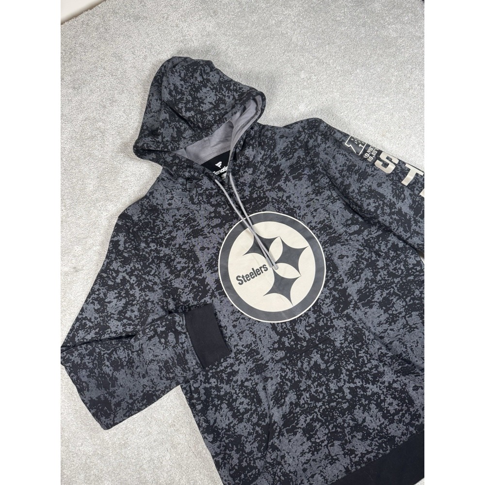 Pittsburgh Steelers Hoodie NFL Fanatics Pro‎ Size L Black Digital Camo Football